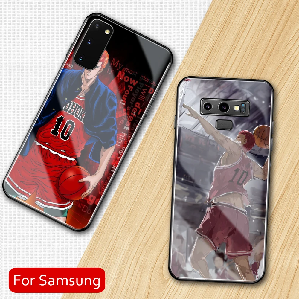

SLAM DUNK чехол для S21 S22 аниме закаленное стекло чехол для Samsung Galaxy Note 8 9 10 20 21 S8 S10 S10E S20 Fe S21 Plus Ultra