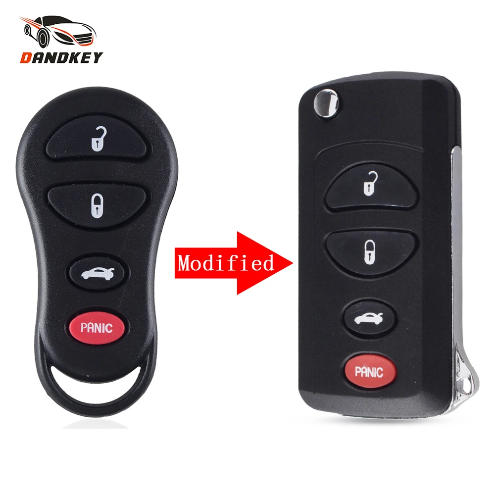 

Dandkey 3+1 4 Button Remote Car Key Fob 315Mhz For Jeep Dodge 2002 2003 2004 2005 Caravan Dakota Durango Chrylser GQ43VT17T