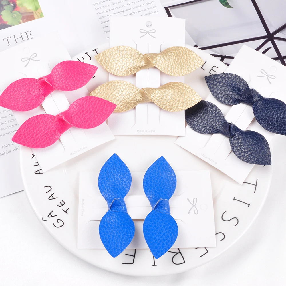 2 шт./компл. Детские однотонные заколки-пряжки для волос |