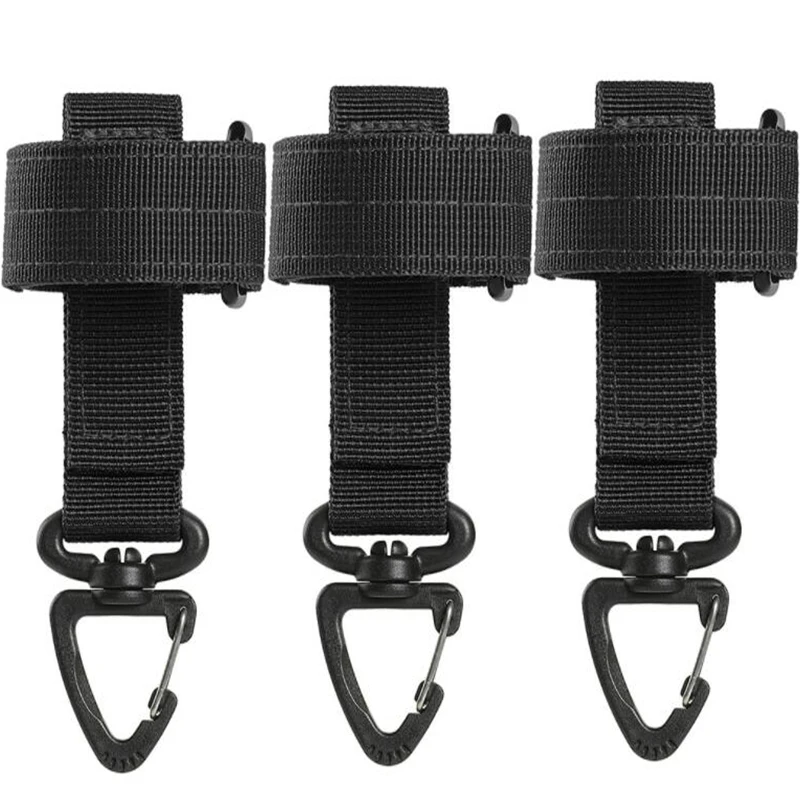 3pcs Outdoor Keychain Tactical Gear Clip Keeper Pouch Belt Keychain EDC Molle Webbing Gloves Rope Holder Military Molle Hook
