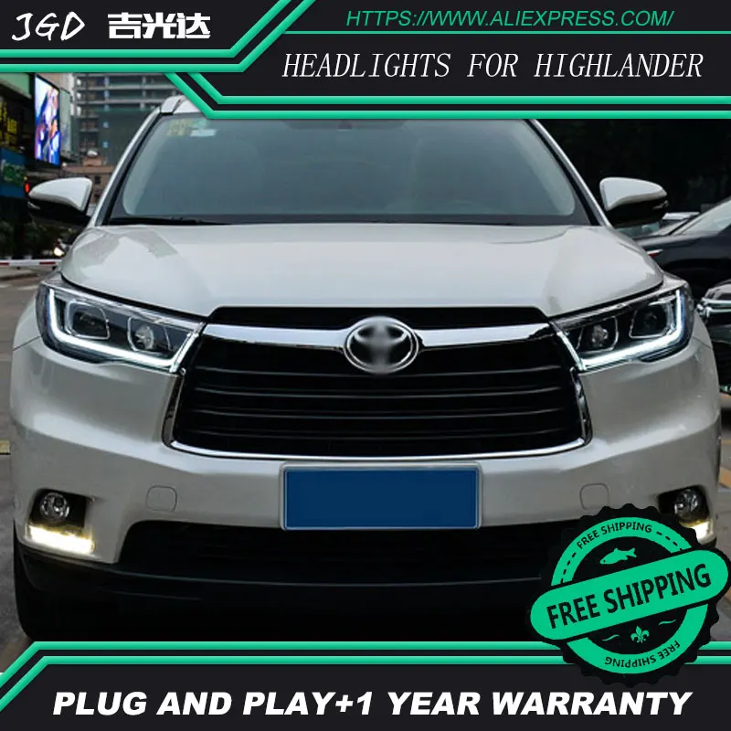Автомобильный Стайлинг LED HID Rio Highlander фары Головной фонарь чехол для Toyota 2015