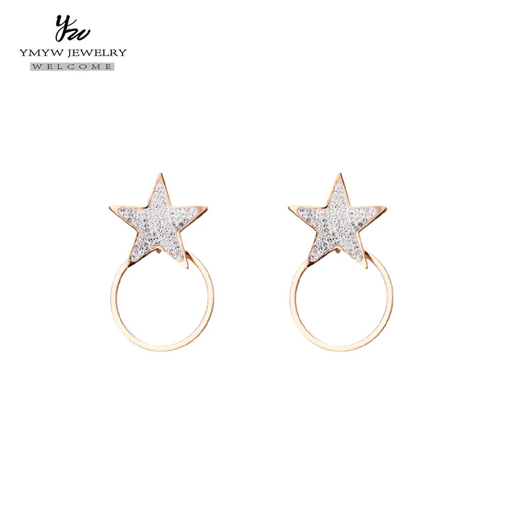 YMYW 2019 модные классические круглые серьги из нержавеющей стали в форме