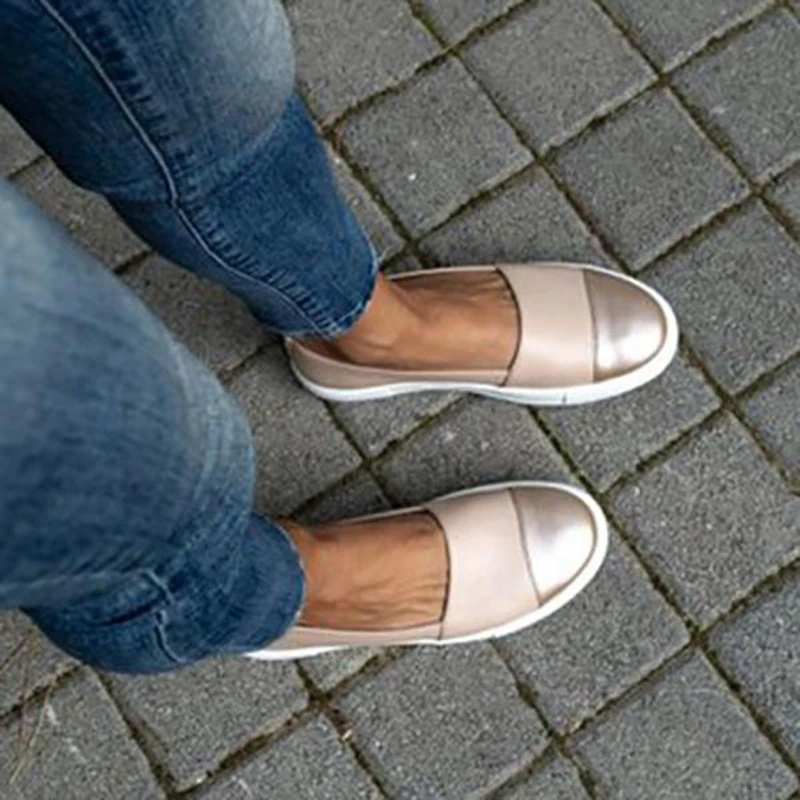 Лоферы женские кожаные без шнуровки повседневные Мокасины балетки на плоской