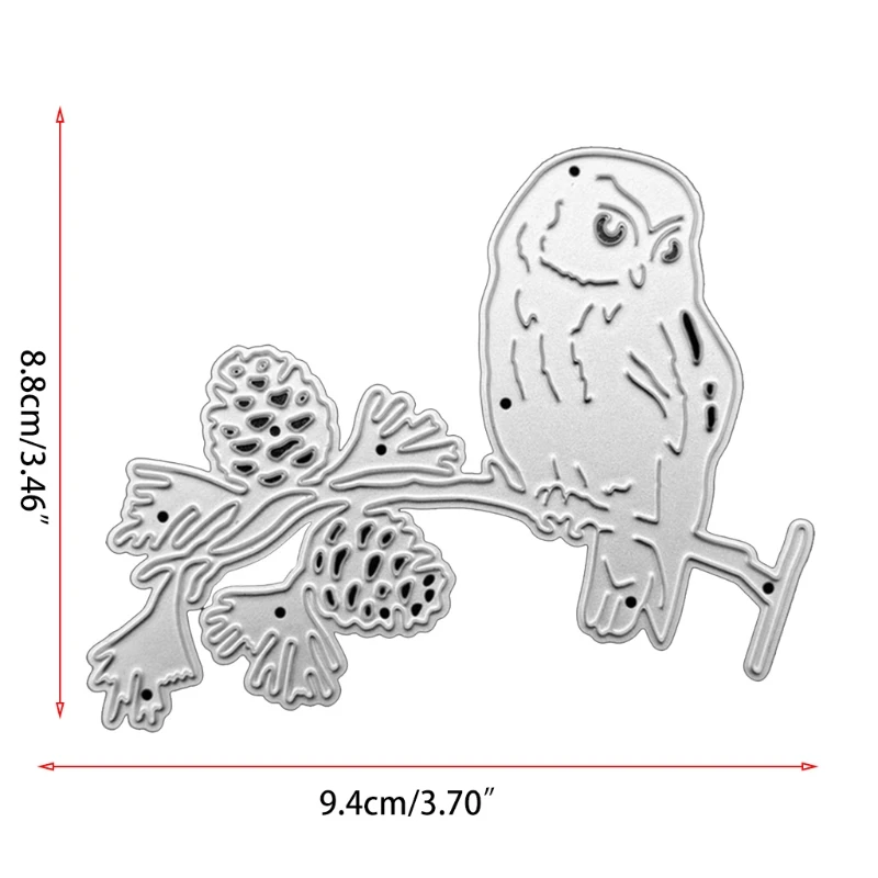 Форма для тиснения в виде совы на ветвях и листьях металлические Вырубные штампы