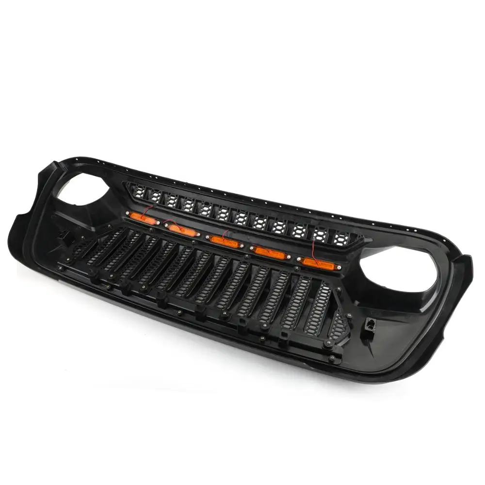 Areyourshop новая Решетка переднего бампера с 5 Янтарный светильник для Jeep Wrangler JL передний верхний светодиодный светильник
