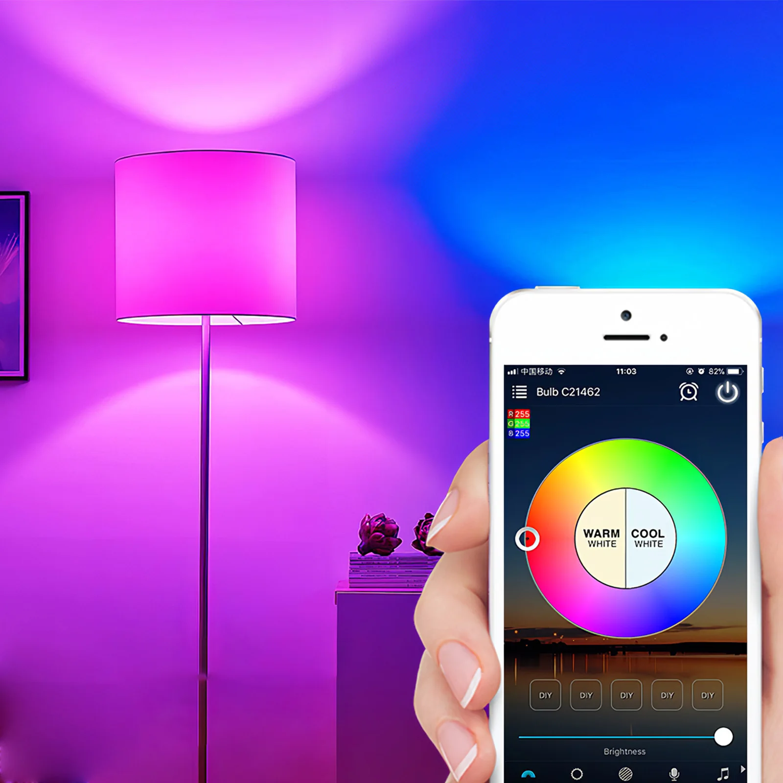 

Смарт-Управление лампа Led RGB светильник с регулируемой яркостью, Красочные Изменение лампа RGB Bluetooth голосовой Управление светильник лампочк...