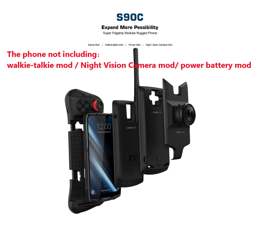 Смартфон Doogee S90C 4 Гб + 64 ГБ распознавание лица разблокировка отпечатков пальцев 4G