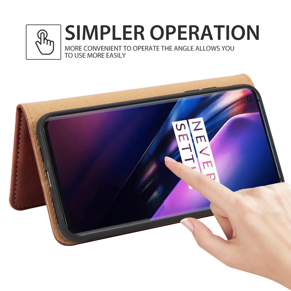 Для Oneplus 8 Pro Чехол-книжка из искусственной кожи в стиле ретро Магнитный