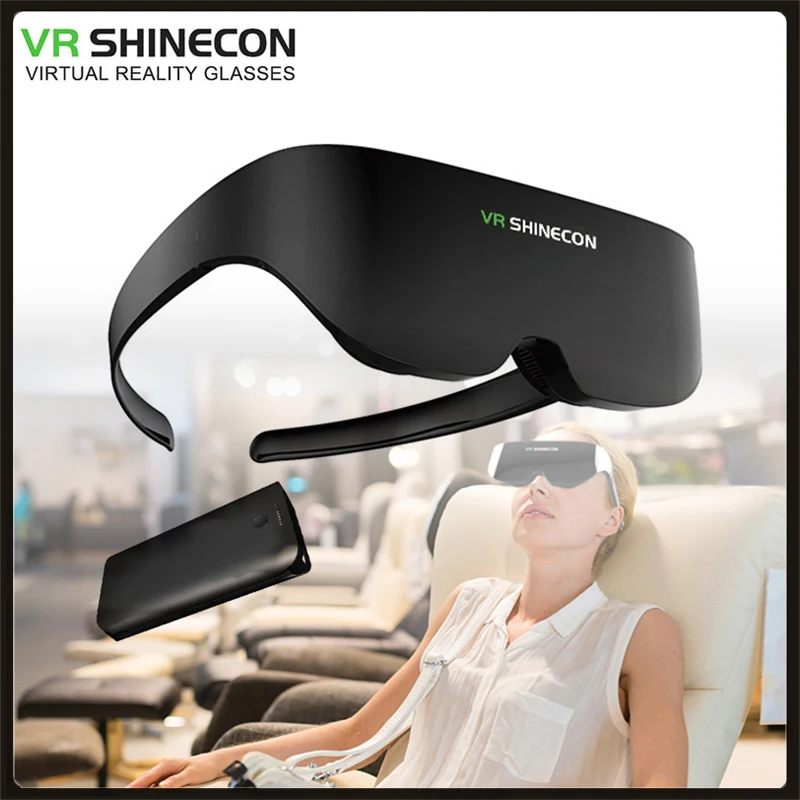 

Shinecon 4K VR Headset AI08 Giant Screen Same Screen Stereo Cinema 3D Glasses Virtual Reality VR For iPhone Android Smartphone