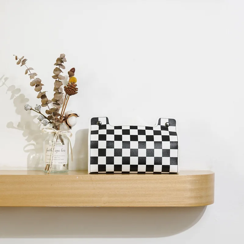 

PU Leather Tissue Box Detachable Creative Home Car Tissue Storage Box Desk Napkin Holder Dining Table Simple Decoration Toilet
