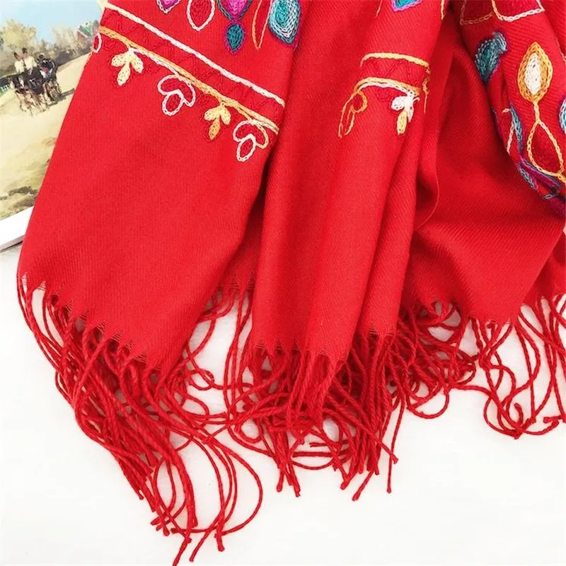 Распродажа бренда женский шарф с вышитыми цветами подсолнухами Национальный