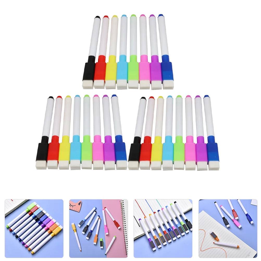 

1 Set 24pcs Colorful Magnetic Markers with Eraser for Home (Assorted Color)
