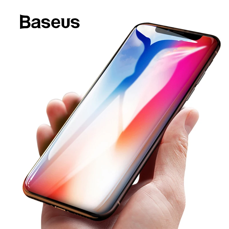 Защитная пленка Baseus 0,15 мм для iPhone X из закаленного стекла, ультратонкое защитное стекло 9H с защитой от царапин для iPhone X, фронтальная пленка