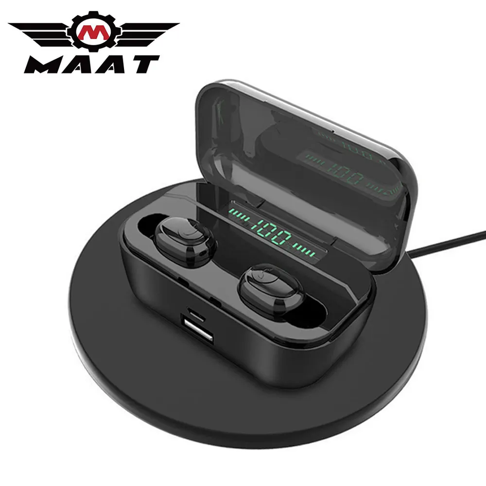 Maat bluetooth 5 0 наушники 8D стерео беспроводные IPX7 Водонепроницаемая гарнитура с