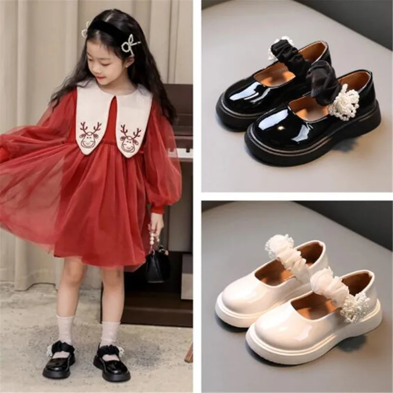 

Детские Водонепроницаемые кожаные туфли 2022, детские модные сандалии принцессы, обувь для маленьких девочек на плоской подошве, без застеже...