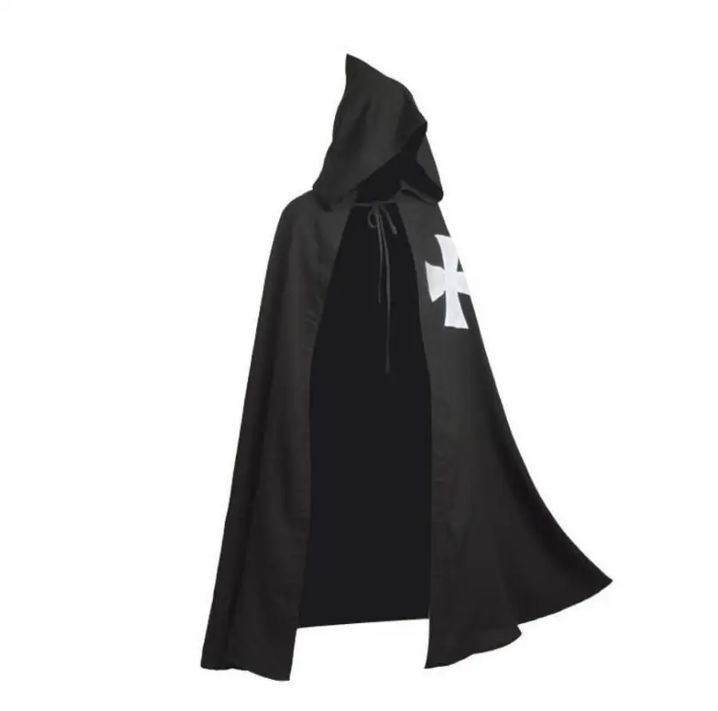 A cloak Костюм для костюмированной вечеринки на Хэллоуин, костюм для косплея, балахон с капюшоном, плащ-накидка, плащ-накидка, Средневековый Ренессанс, мужской жрец - Цвет: A cloak