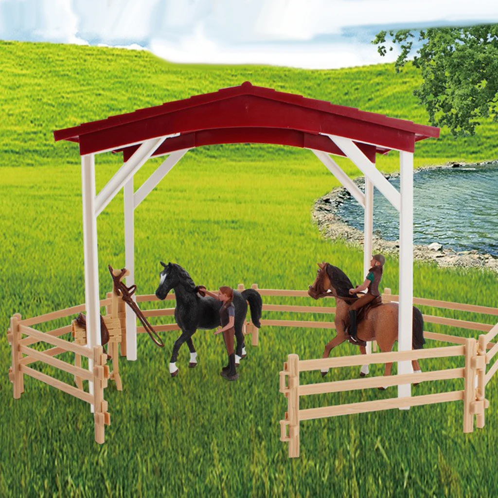 

Horse Figure Set Simulation Farm Scene Horse Playset for Home Decoration