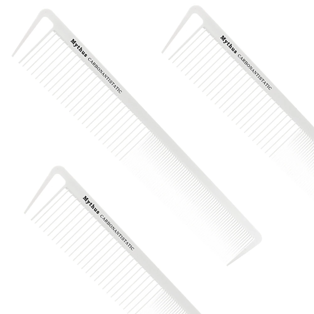 

6 Piece Salon Hair Comb Set Barber Cutting Combs Hair Brush Kit With Pouch Anti Static Carbon Hair Comb Hair Styling Tools White