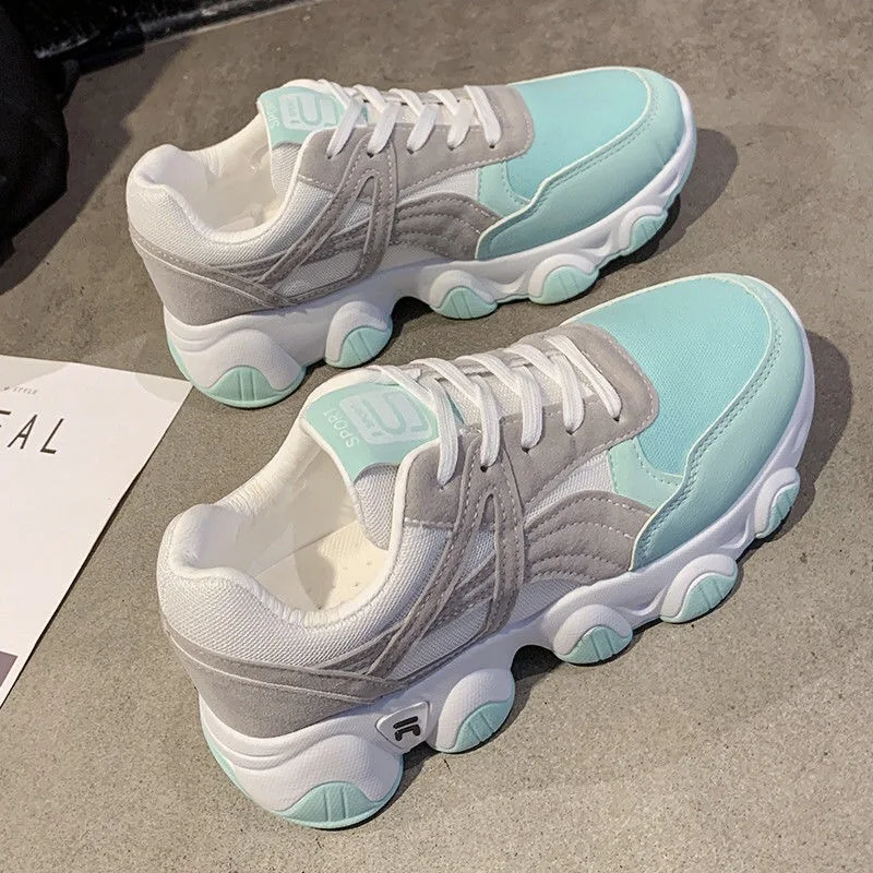 

Women Sneakers Breathable Outdoor Walking Shoes Woman Mesh Casual Shoes Pink Lace-Up Ladies Shoes 2019 Fashion Female Sneakers