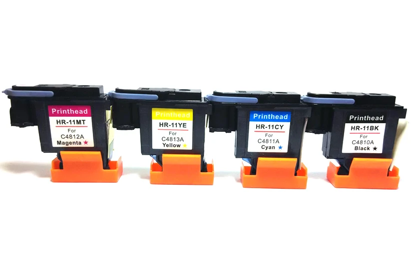 4pcs BK C Y M Печатающая головка совместимый для hp 11 Замена для hp 11 печатающая головка Designjet 70 100 110 500 510 500PS C4810A C4811A C4812A C4813A - Цвет: 4pcs BK C Y M