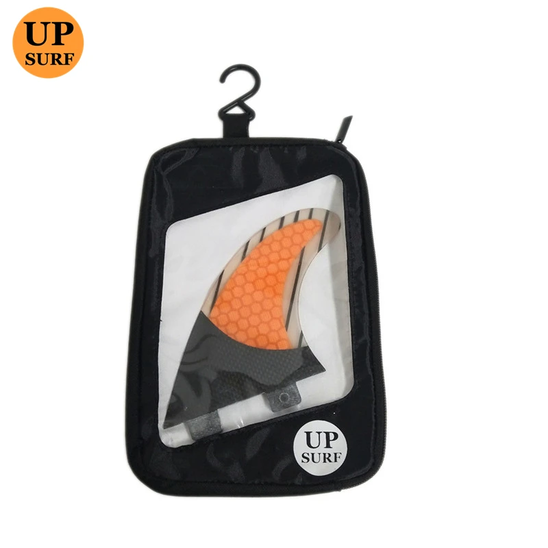 Плавники для серфинга двойные вкладки плавник оранжевые плавники M Honeycomb Carbon