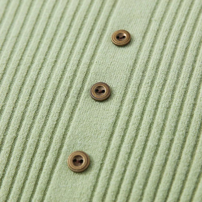 Женский свитер на пуговицах GOPLUS розовый трикотажный пуловер с длинным рукавом в