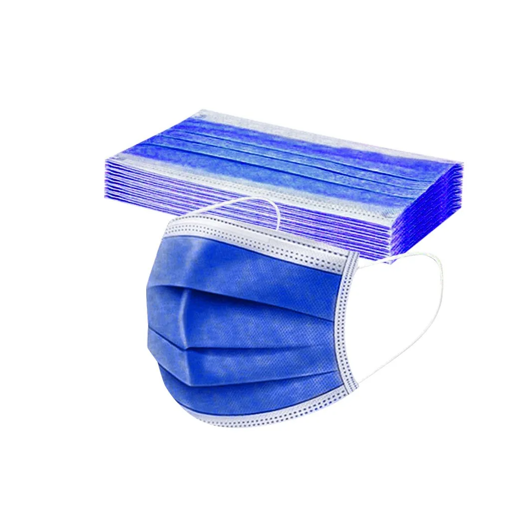 Маска для лица одноразовая однотонная S 3-слойная Ушная петля непродуваемая