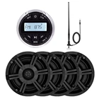 Водонепроницаемый лодочный радиоприемник морской стерео аудио Bluetooth медиа-приемник открытый Автомобильный MP3-плеер + 2 пары 6,5 