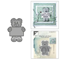 little bear holding a sign metal cutting dies for diy scrapbook album paper card decoration crafts embossing 2021 new dies