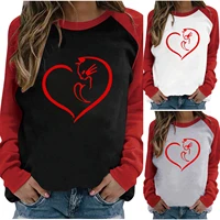 spring and autumn new european and american valentines day love print long sleeve bottoming shirt women t shirt fashion