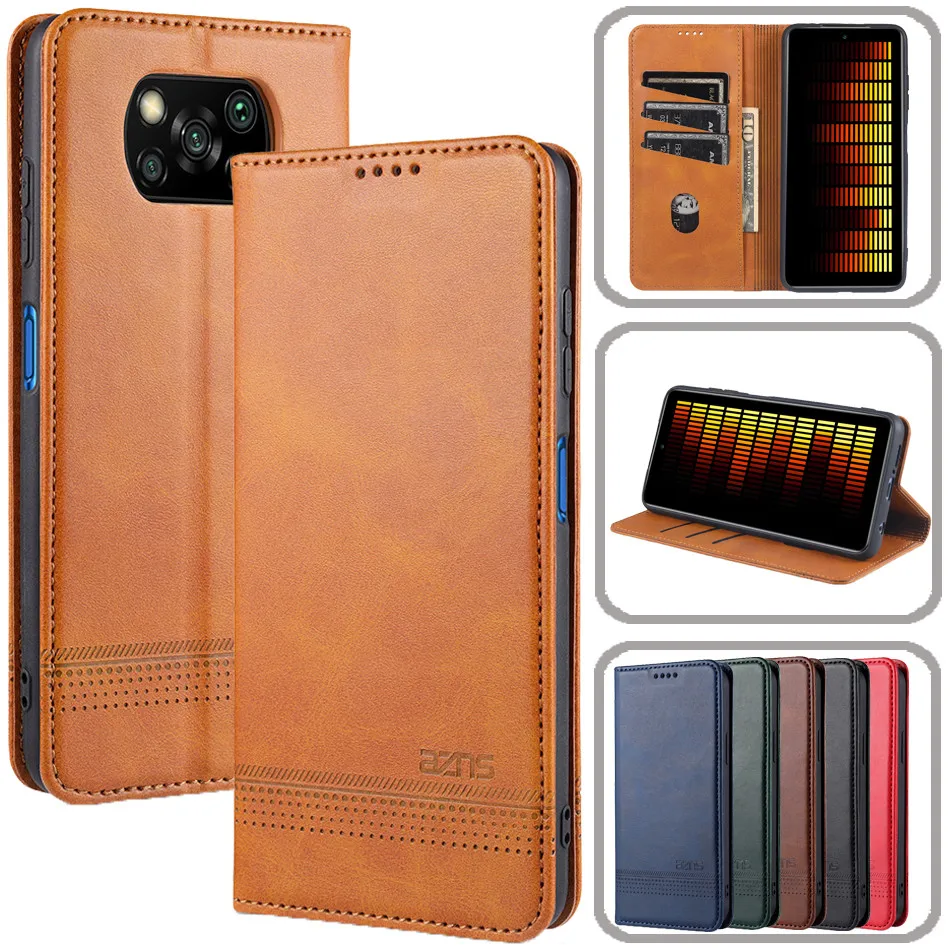 

Leather Flip Wallet Case For Redmi 9 9A 9C 10X 4G 5G K30S Note 9 Pro 9T 9S Mi POCO X3 M3 10T Lite Cover