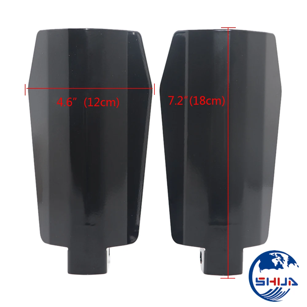 1 пара глянцевых черных защитных накладок из нержавеющей стали для Harley Dyna Touring Street