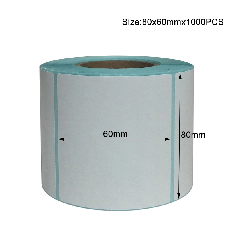 80x60mm-1000pcs 19 размеров этикетка наклейка s наклейка со штрих-кодом для зебры Бумага Клейкая наклейка супермаркет пустой стикер - Цвет: 80x60mm-1000pcs