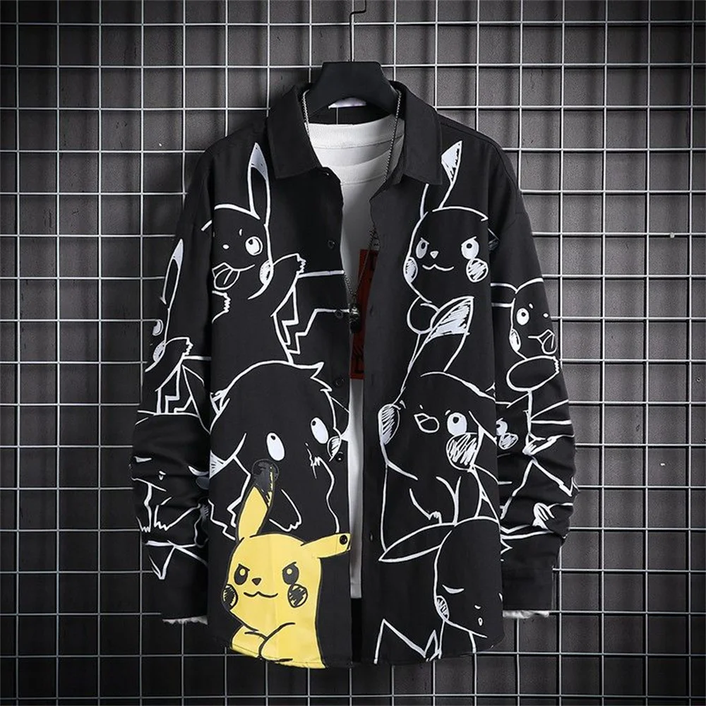 Футболка мужская оверсайз с мультяшным принтом Базовая рубашка в японском стиле