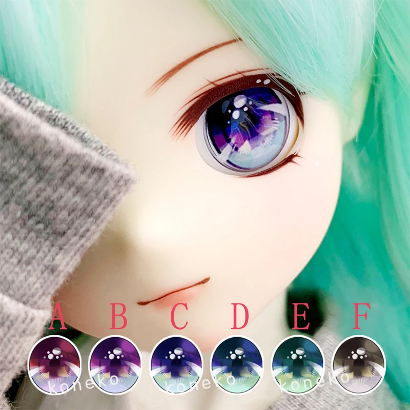 BJD глаза с металлическим эффектом, 2D глаза 10mm-12m-22mm диаметр для 1/8 1/6 1/4 1/3 BJD SD DD аксессуары для кукол с пузырем в форме глаз