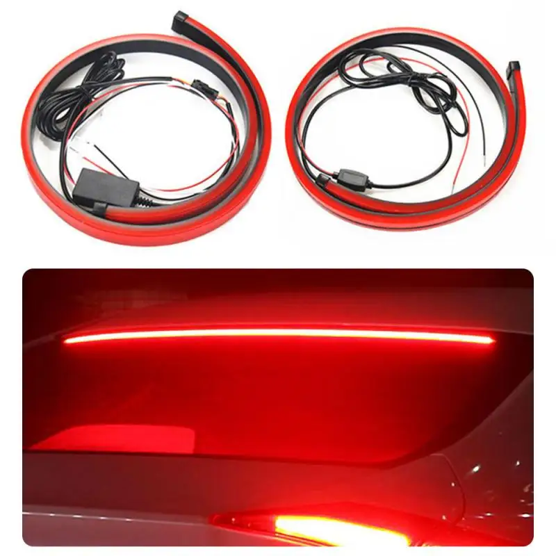 

1Pcs Car brake lights modified flashing lights LED decorative multi-mode warning 90cm red light bar Signal Lamp Auto Accessories