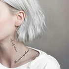 Переводная татуировка на воде, соблазнительная черная буква, спасательная линия, боди-арт, водонепроницаемая Временная флэш-татуировка для мужчин и женщин, 10,5*6 см