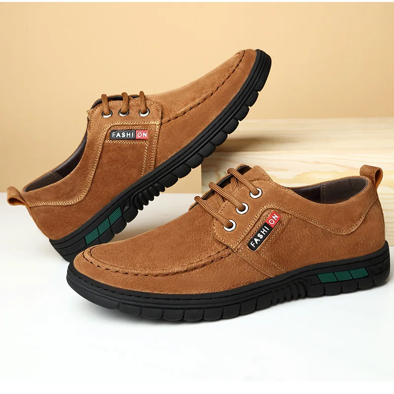 

100% Genuine Leather Shoes Men Footwear 2020 Autumn Early Winter Fashion Brand Mens Casual Shoes Soft Comfortable KA2639