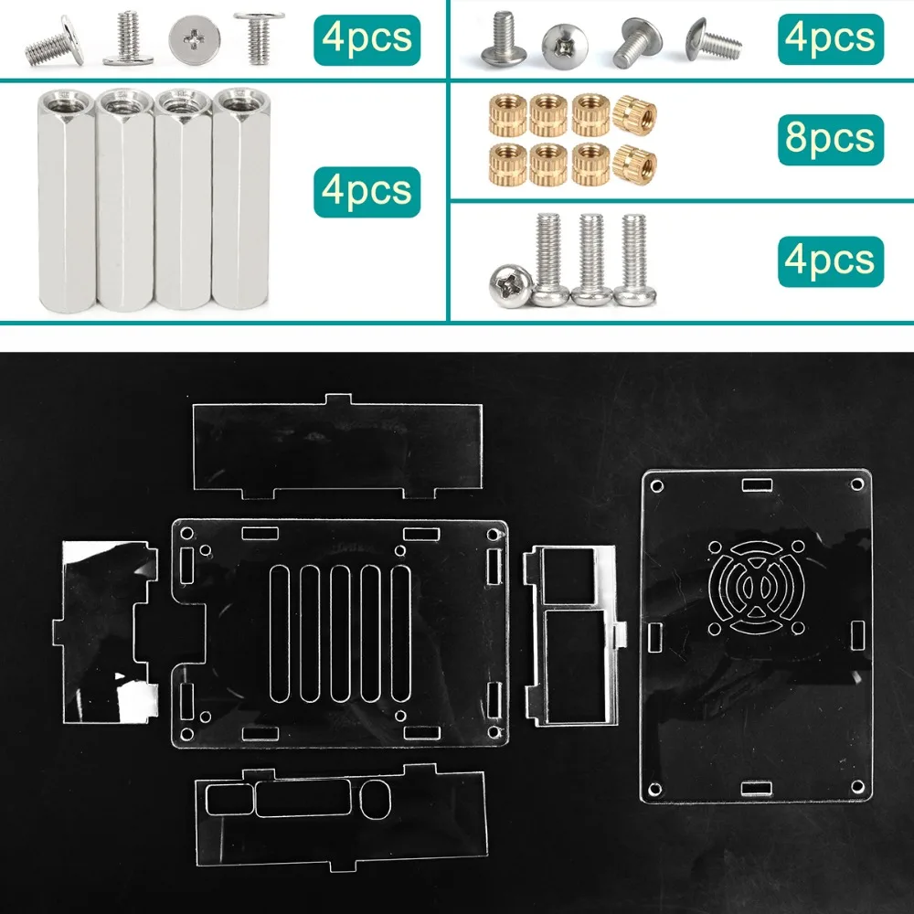 Корпус C2: PMMA прозрачный Raspberry PI 4 корпус коробка PI4 Модель B 1 ГБ/2 ГБ/4 ГБ акриловый чехол Корпус коробка Raspberry PI 4B