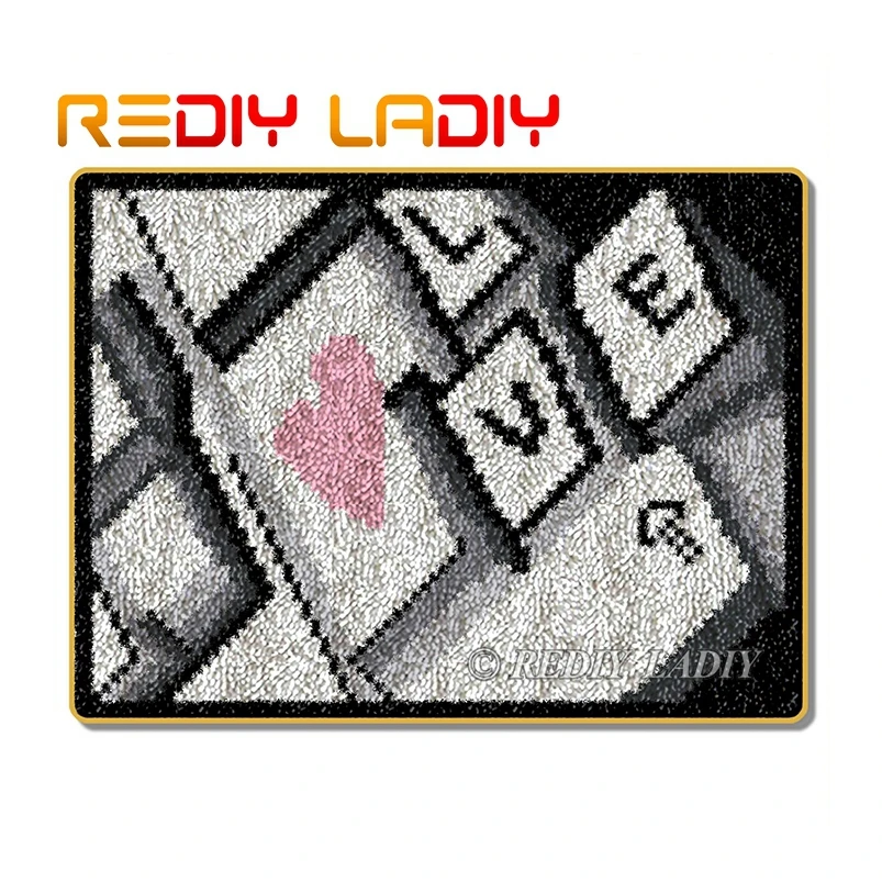 Наборы крючков с защелкой Сделайте свой собственный ковер любовь клавиатура