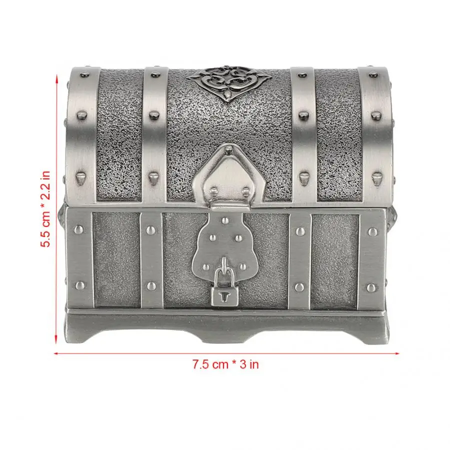 Vintage Style Rectangle Shape Treasure Chest Jewelry Box Storage Zinc Alloy Watch Gift Box(7*5*5) Displayj | Украшения и