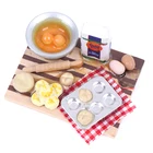 1 Набор 5*4 см красочная кухонная посуда, яйца, молока, хлеб на борту для детей, ролевые игры, столовая посуда, посуда 112, миниатюрный кукольный домик