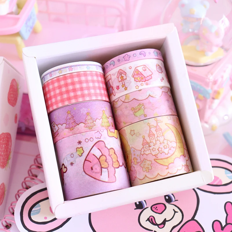 8 шт./компл. японская лента Washi в виде единорога клейкая самодельная наклейка для