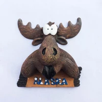 qiqipp u s alaska elk head three dimensional tourist souvenir magnetic sticker fridge magnet