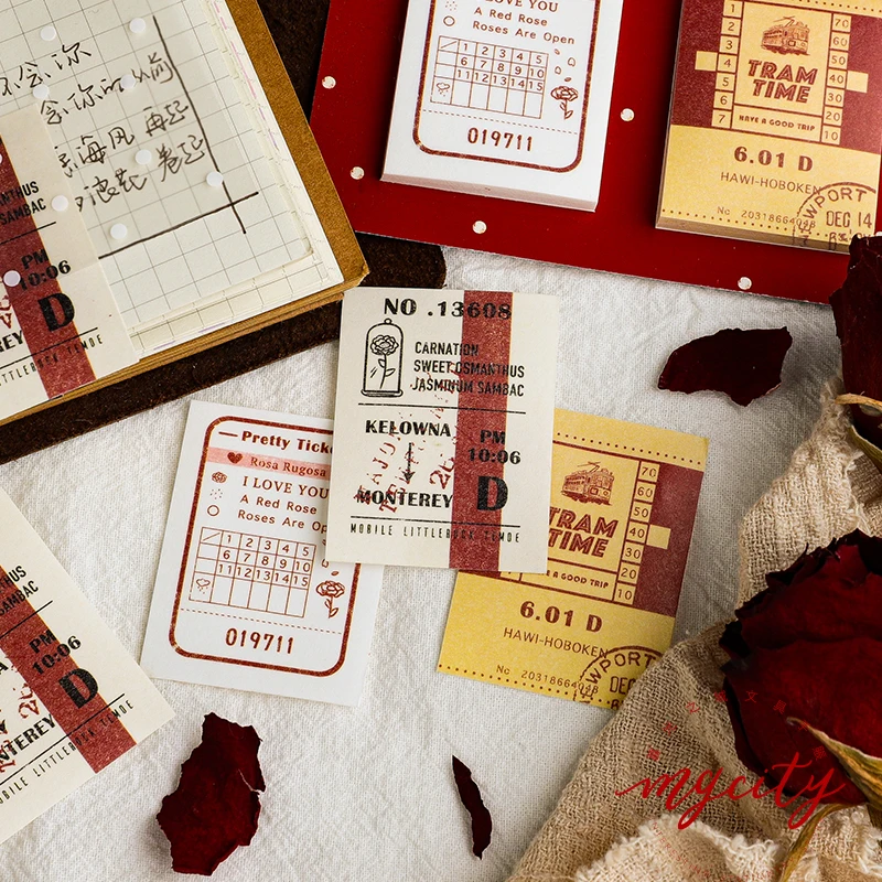 Винтажные билетов записываемые заметки стикер пакет творческий DIY декоративные