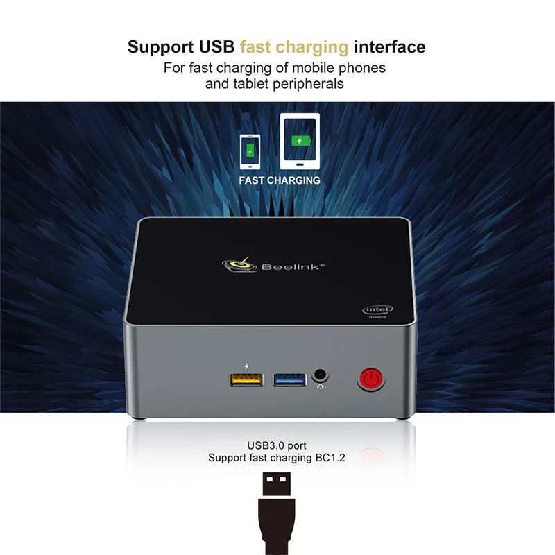 Beelink J45 J4205 мини ПК на базе Windows10 8 Гб LPDDR3 512 поддержка Netfix двойной экран быстрая