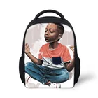 Милый черный рюкзак с художественным принтом для мальчиков 12 дюймов, детские школьные ранцы, рюкзак для малышей, сумка для детского сада