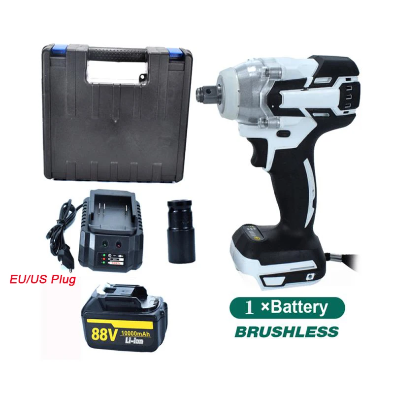 

520Nm Electric Wrench Brushless Impact Wrench Cordless Powerful Tools Rechargeable Battery Suit For Maintenance Woodworking