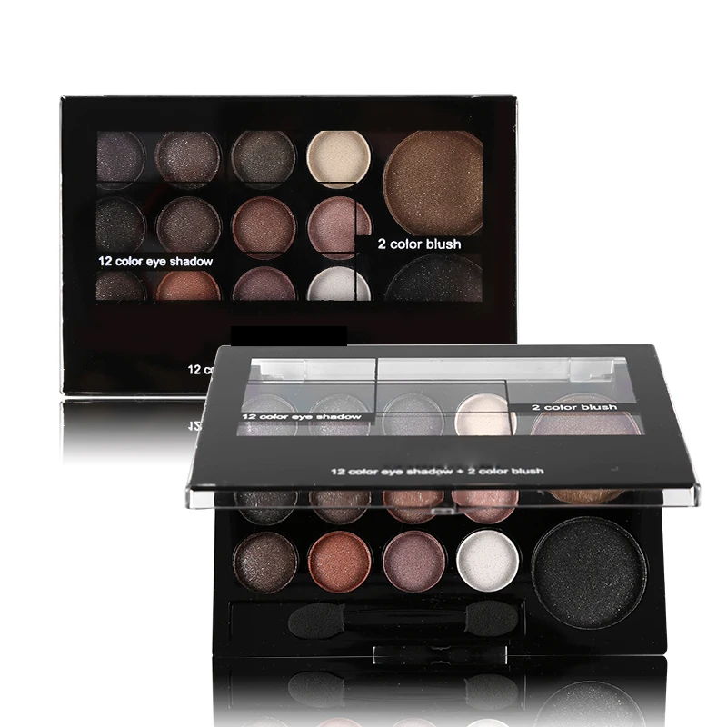 Палитра теней для век 14 естественных цветов теплые дымчатые мерцающие тени