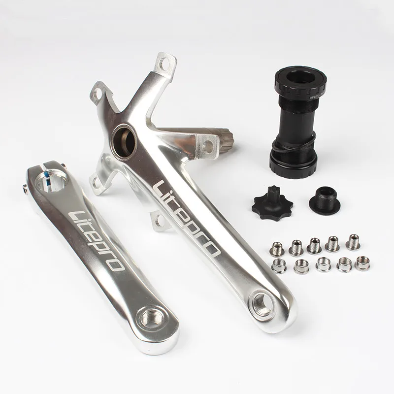 

LP Litepro Aluminum Alloy Folding Bicycle Hollow One Crank 170mm BCD 130mm Folding Bicycle Crank Tooth Mtb Crankset 170mm